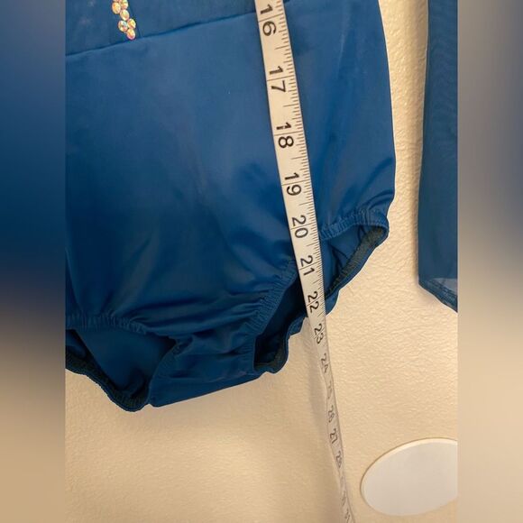 Kelle dance costume deep blue 2 piece FIRE TO THE RAIN - LEOTARD skirt 5360 SA - Picture 11 of 12